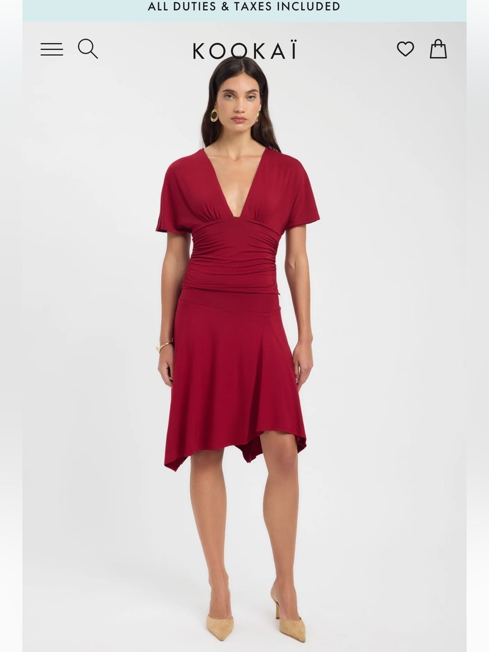 NWT Kookai LAINIE SKIRT in red wine Size 36 US 4